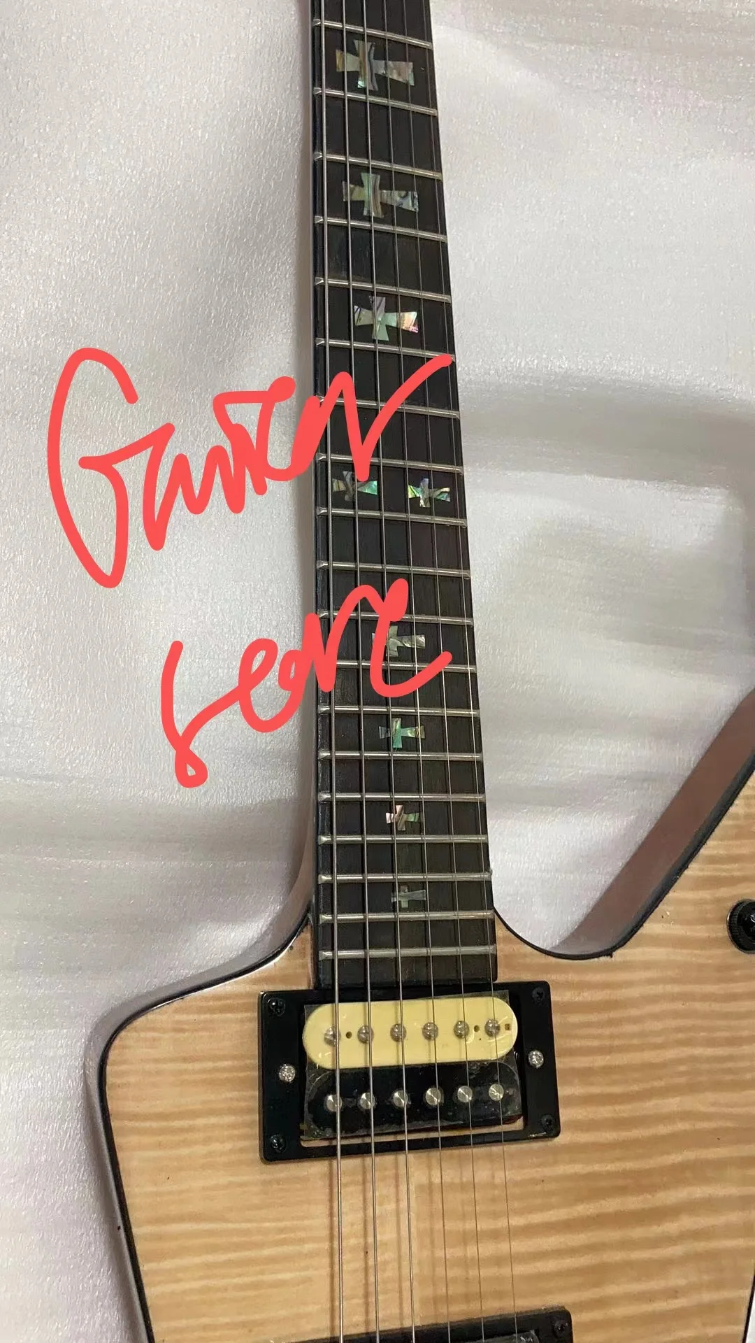 Electric Guitar Kit In Stock Dime Bag Crucifix Inlays 6 Electric Guitar Flame Maple Top Black Hardware Glossy Finish