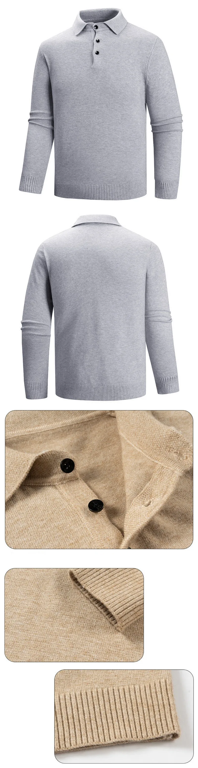 Mens Quarter zipper Sweater Long Sleeve Button Down Golf Shirts Casual Knitted Ribbed Dress Pullover outdoor Anti-pilling Men
