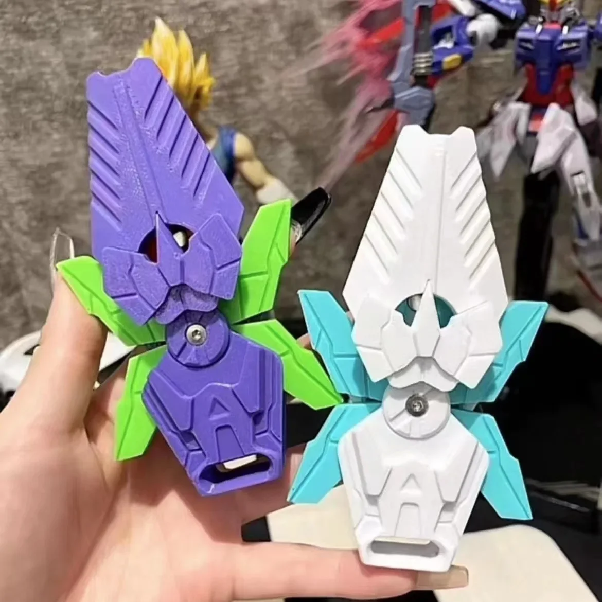 

3D Printing Gravity Shield Cub Jumping Small Radish Green Purple Mini Model Pendant Push Card Decompression Toy Wholeasale