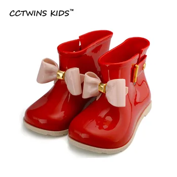CCTWINS KIDS 2018 spring summer child pvc shoe for baby girl bow rain boot boy wellington boot kid brand waterproof boot C1095 1