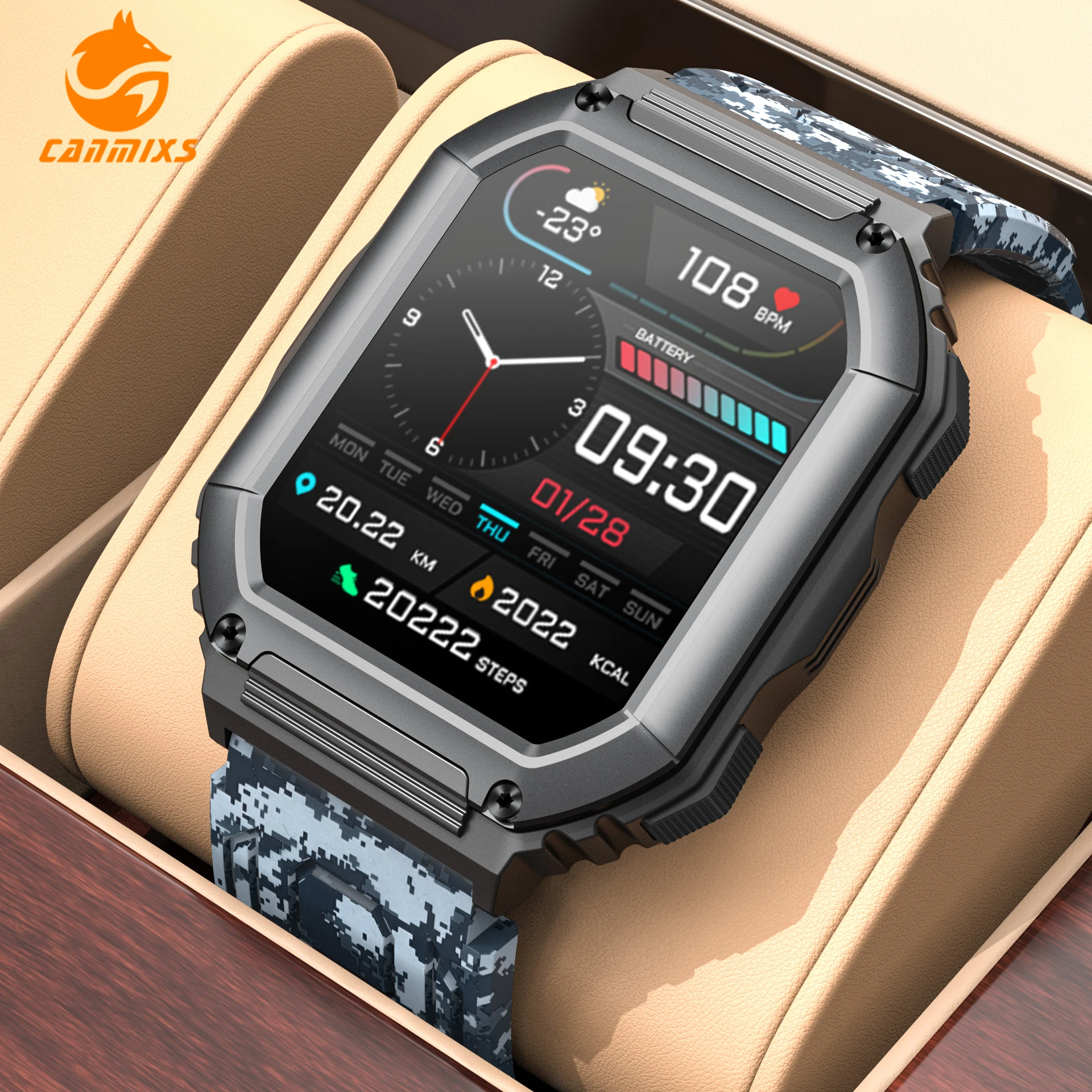 Vaxson - Pellicola protettiva per la privacy, compatibile con smartwatch Motast CanMixs P22 P22D, pellicola protettiva anti spia [vetro temperato