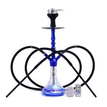 

Arabic Hookah Set Double-tube High-end Shisha Silicone Smoke Pot Alloy Carbon Partition Led Light Chicha Pipe Sky Solo Vaporesso