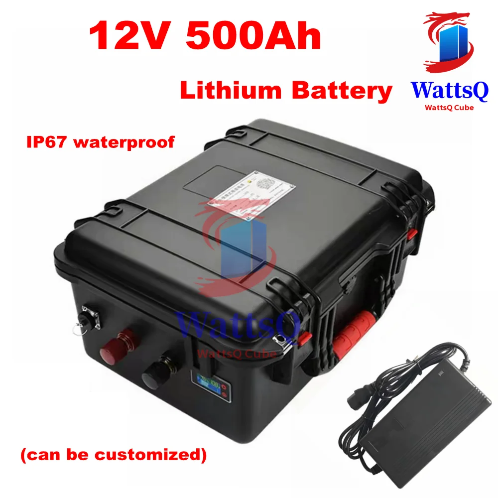 Rechargeable 12V 500Ah Lithium li ion battery pack with BMS for 3600W