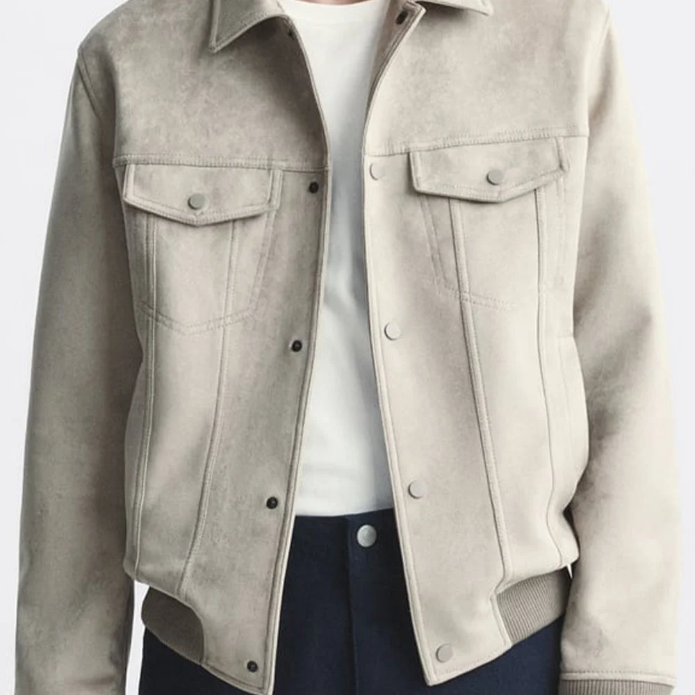 Stilvoll und vielseitig: Slim Fit Herrenjacke aus Wildlederimitat für Frühling und Herbst Vestes Novas