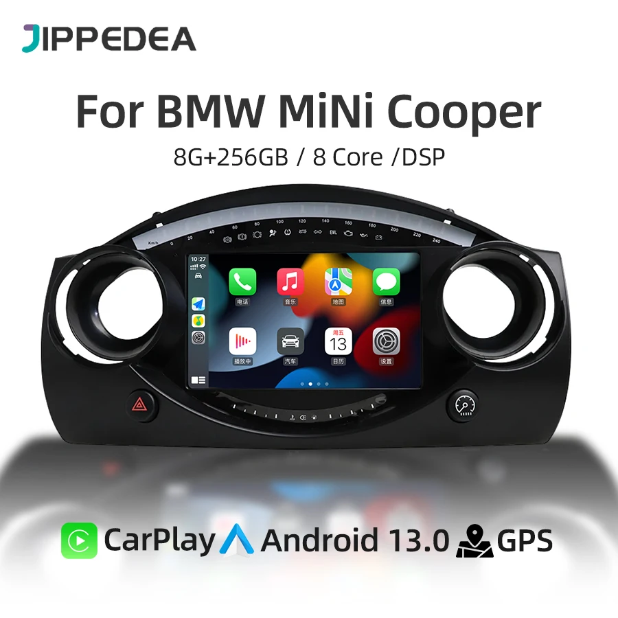 

Android 13 CarPlay GPS Navigation 4G WiFi Stereo Car Radio For BMW Mini Cooper S R50 R52 R53 2000-2006 Video Multimedia Player