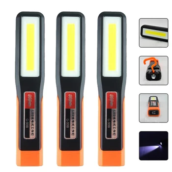강력한 COB LED 작업등, 자동차 차고 정비등, USB 충전식 손전등, 마그네틱 토치, 비상등 경고등