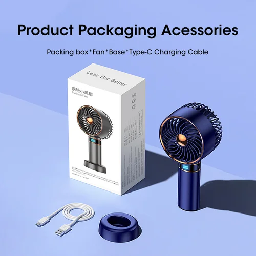 2023 휴대용 미니 선풍기, USB 충전식 소형 포켓 선풍기, 데이터 디스플레이, 5000mAh, 신제품 6