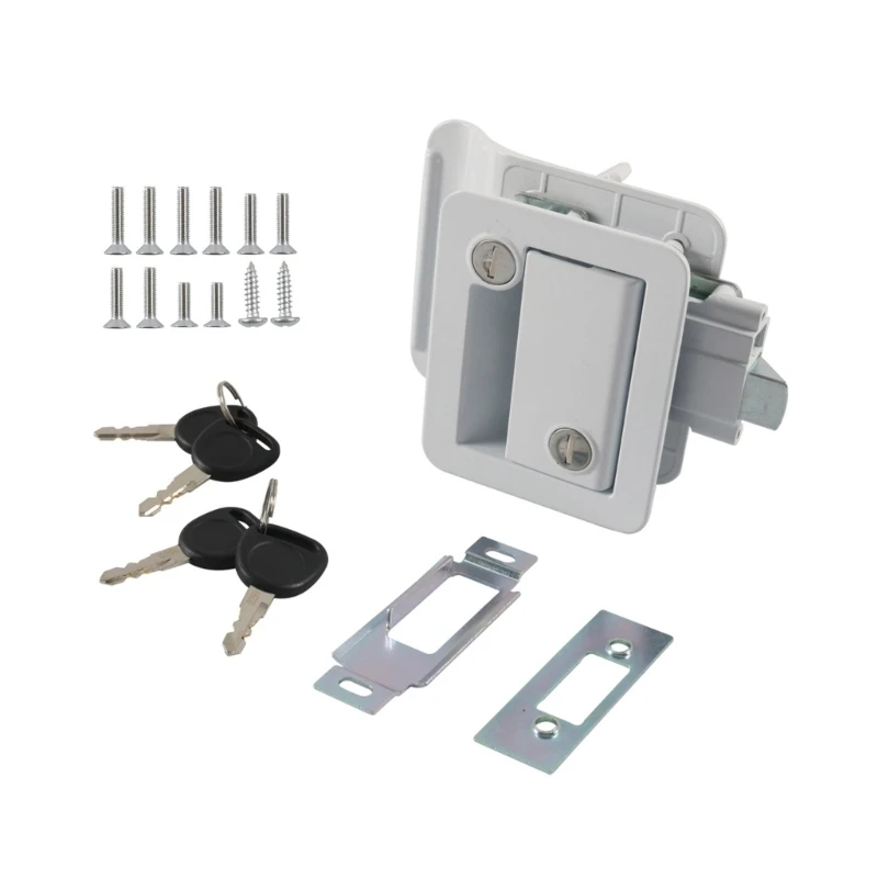 

RVs Door Lock Inside Outside Double Open Door Lock for Camper Trailer Replacement RVs Entry Door Lock Handle