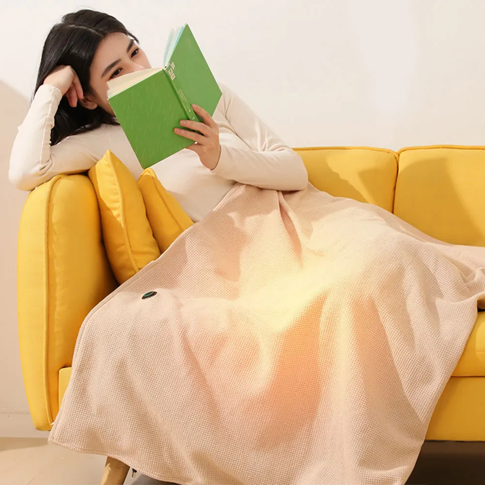 Wearable USB Electric Heated Blanket with 5000mAh Power Bank Heating Electric Blanket Shawl Heated Shawl for Home Office