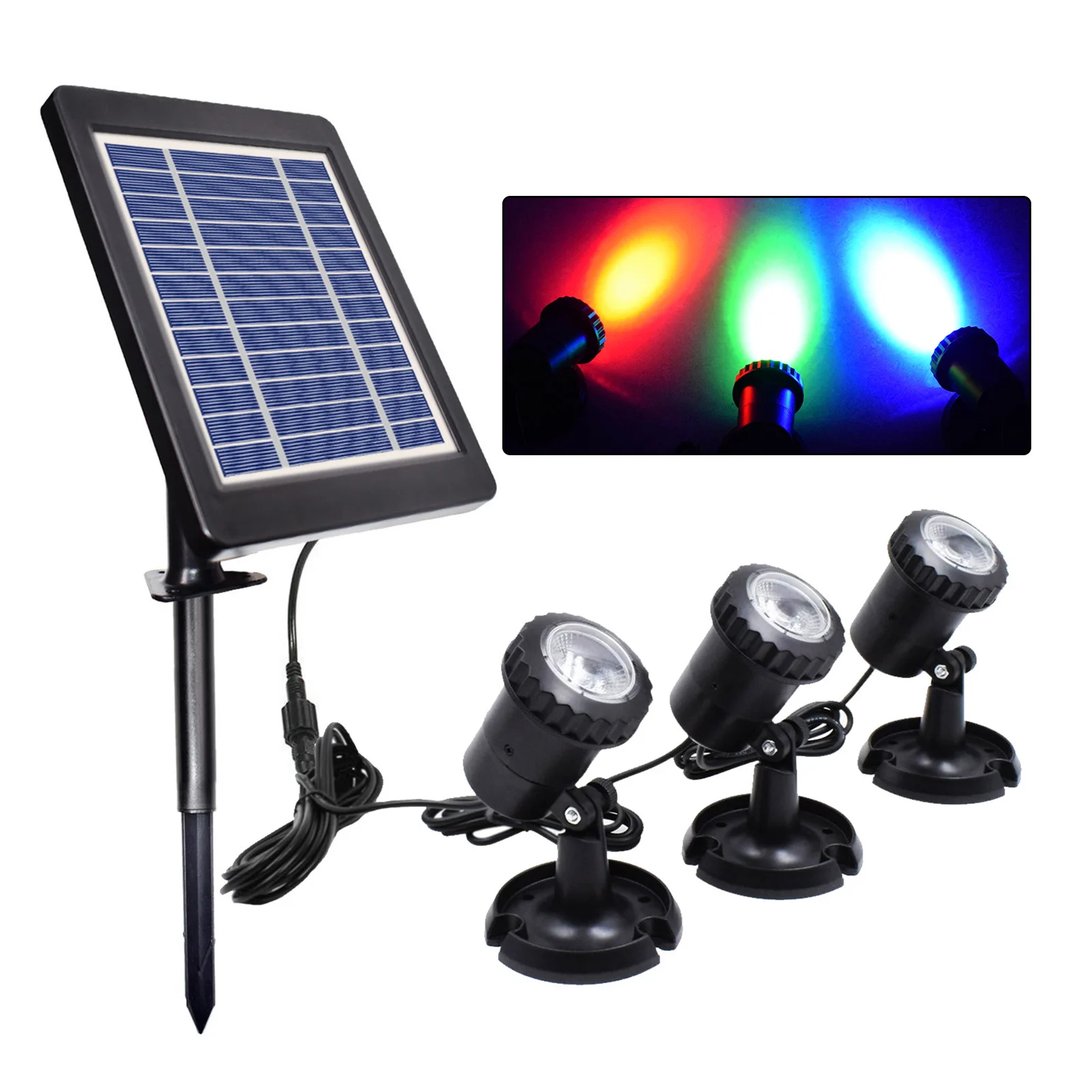 Solar Underwater Lights Solar Garden Light Water Resistant 2200mAh Solar Walkway Light for Garden Landscape Path Yard