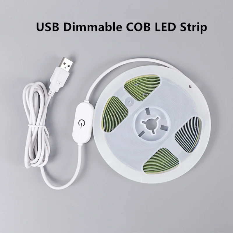 

Cob Led Strip 5V 320led/s 0.5m 1m 2m 3m 4m 5m RA90 High Density 5V Tape Rope Ribbon Led Strip Lights for Bedroom TV Backlight