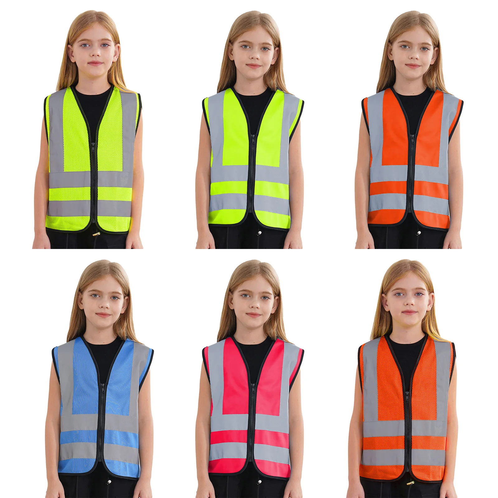 Kids Safety Vest children vest Reflective Clothing Children Protective Vest High Visibility Yellow Fluorescent Safety for School Outdoor