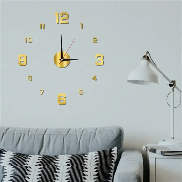 Digital Clock Luminous Modern Watches Home Decoration DIY Living Room Families Wall Decor Stereo Frameless Bedroom Clocks Garden 2