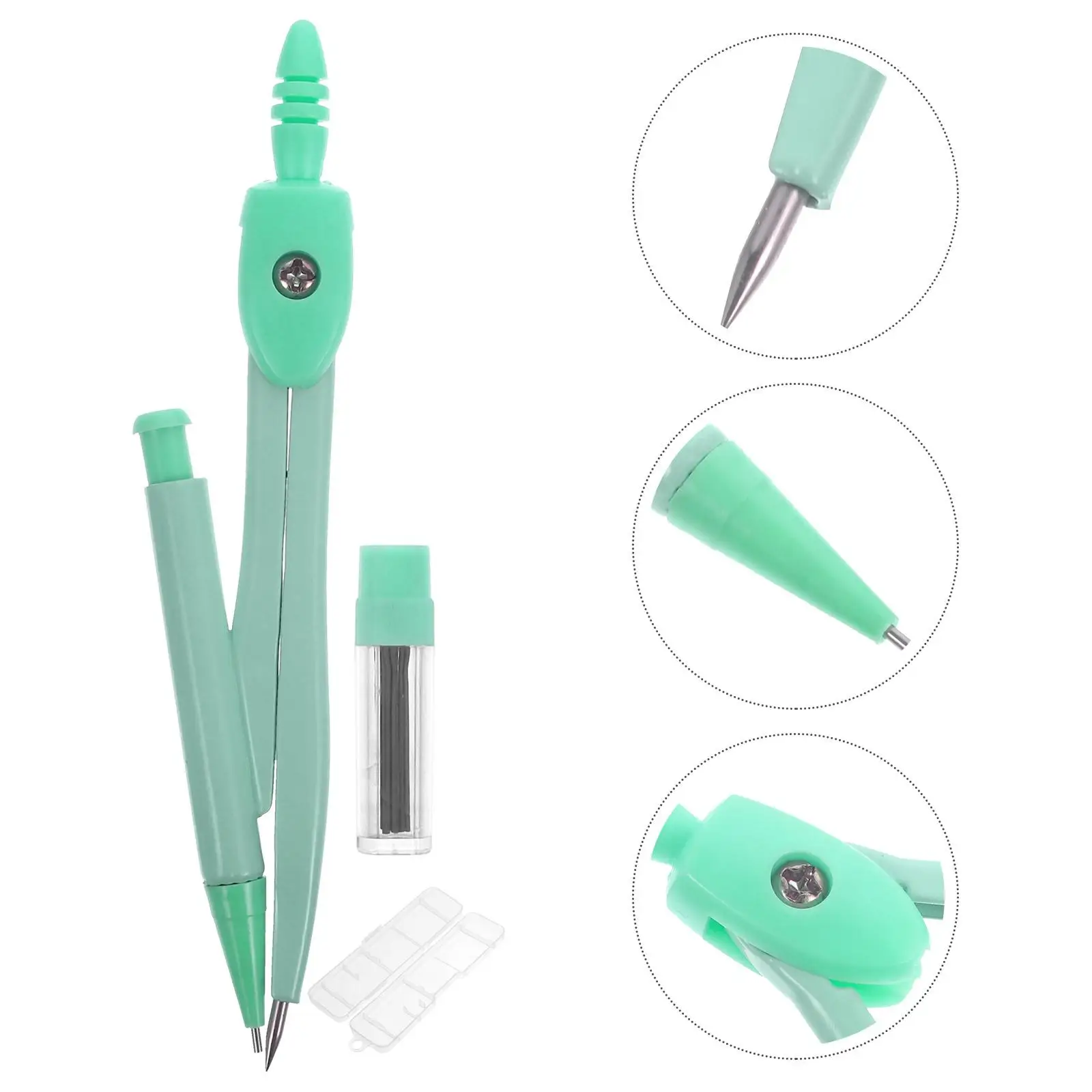 1 세트 금속 나침반 휴대용 정밀 원형 그리기 도구 제도 수학 도구 학습 보조 그리기 나침반 예술