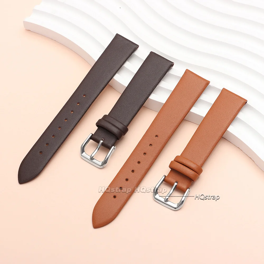 Premium Ultra-Thin Calfskin Leather Watch Strap - Universal Soft Business Bracelet