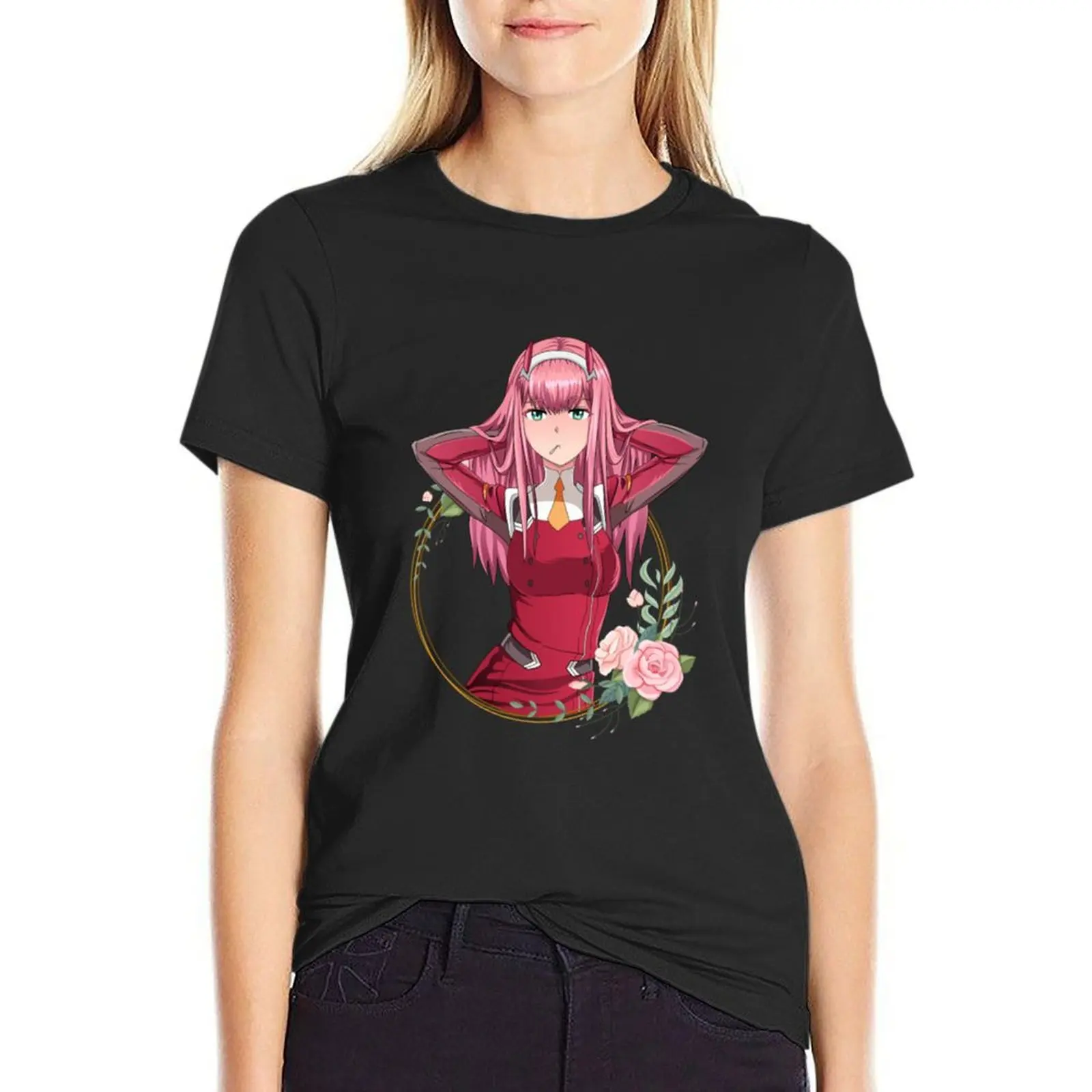 

Футболка Zero Two-dear in the franxx, топы, забавная весенняя одежда для женщин, 2024