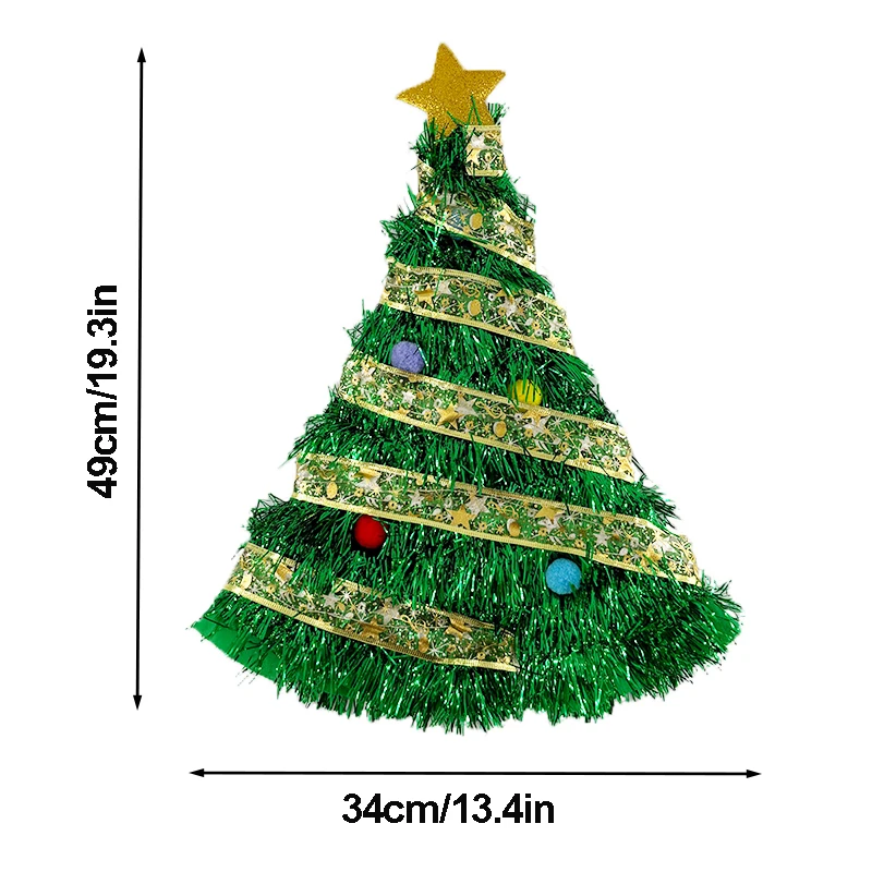 Christmas Decorations Supplies Christmas Hats Plastic Green Tree Hat Glowing LED Tree Hats