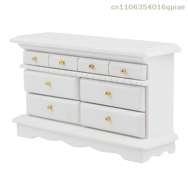 (Summer4) Meuble de chambre à coucher miniature pour maison de poupée 1:12, commode, accessoires de mobilier 1