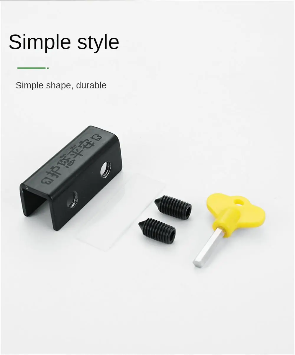 Description Picture 3 of itemAdjustable Window Lock Stopper Safety Locks for Kids and Pets Anti-theft Door Lock Non Punch Sliding Window Lock Hardware