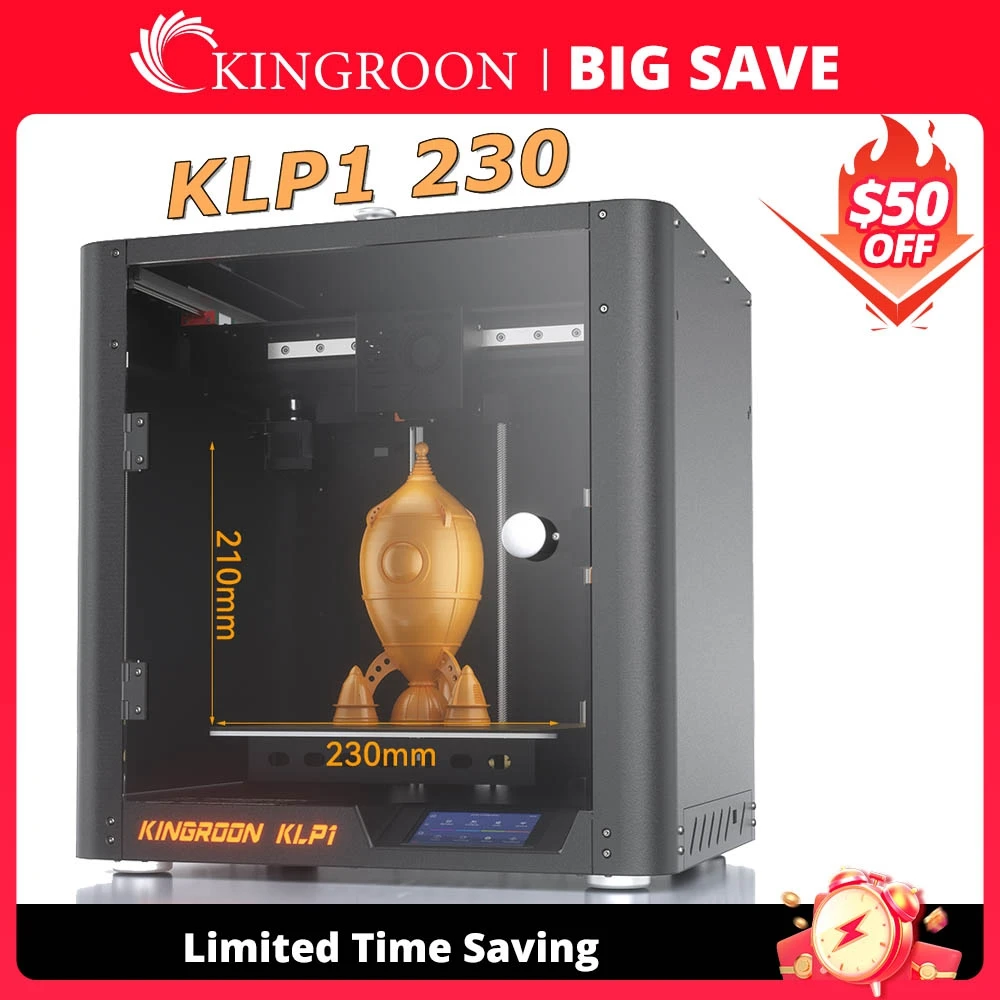 KINGROON Newest KLP1 230 3D Printer 230*230*210mm Build Size Max 500mm/s Printing Speedy Corexy 3D Printer With Klipper Firmware