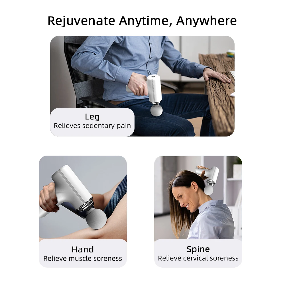 Mini Massage Gun Electric Neck Massager Back Neck Shoulder Body Massage Relaxation Fitness 6 Gear Electric Muscle Fasic Gun