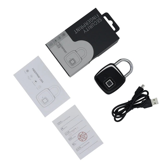 Fingerprint Lock Keyless Fingerprint Padlock Biometric Identification Waterproof USB Rechargeable for Home Dormitory 4