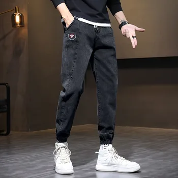 Spring Summer Autumn Black Grey Fashion Cargo Jeans Men Streetwear Denim Jogger Pants Men Baggy Harem Jean Trousers Plus Size