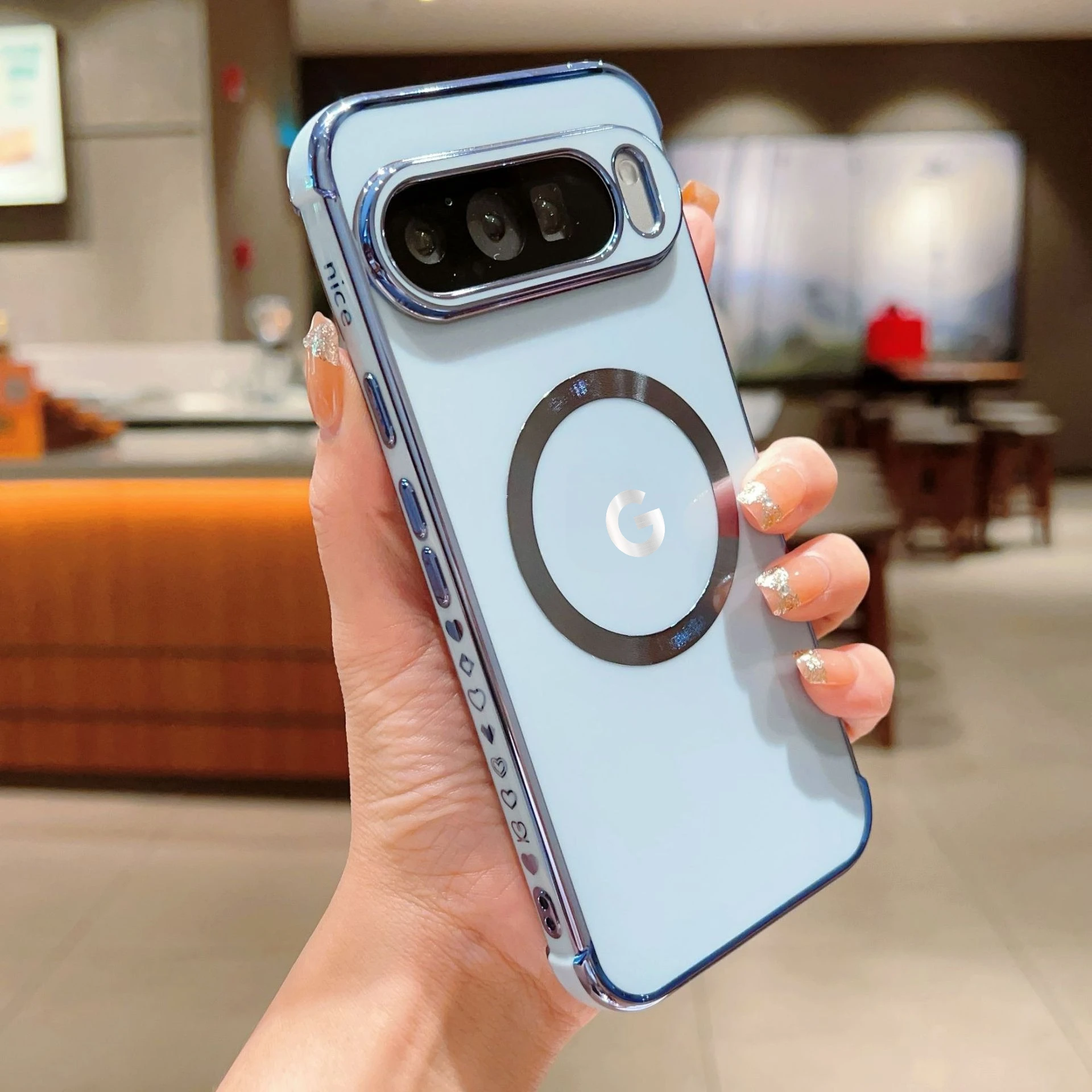 Luxury Magnetic Camera Lens Protector Case with Wireless Charging Compatibility