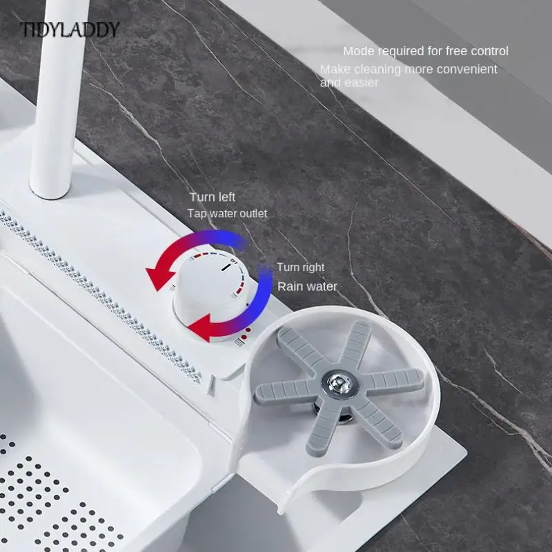 Stainless Steel Kitchen Sink Multifuctional Sink Waterfall Kitchen Faucets Left Drainer Accessories