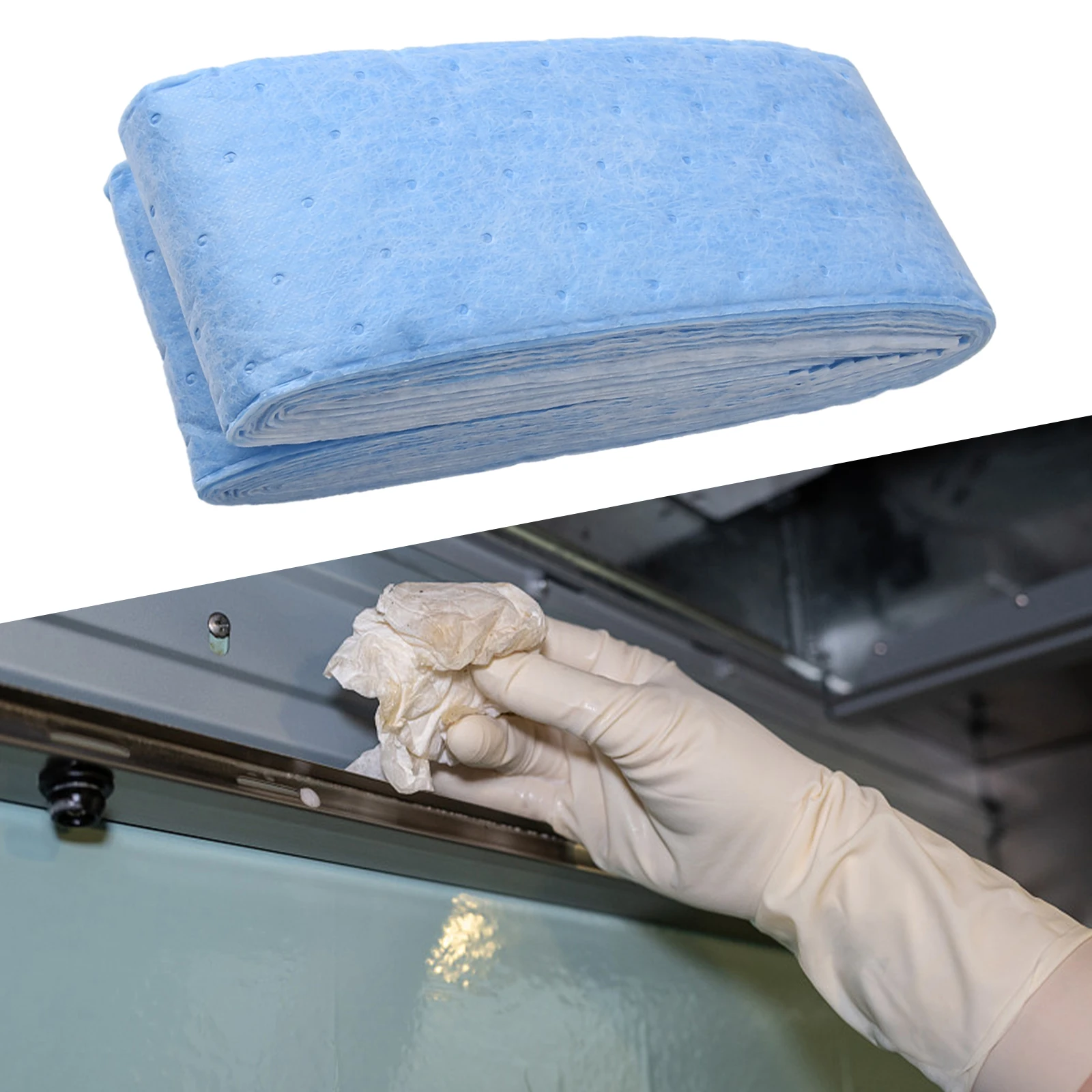 

10pcs Kitchen Range Hood Filters Cotton 10 Pcs 90x10cm Blue+White Easy Installation Non-woven Fabric Oil-absorbing Paper