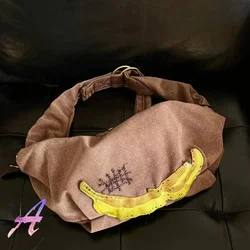 KAPITAL Bags High Quality Retro Do Old Banana Embroidered Canvas Men's Women's Shoulder Bag