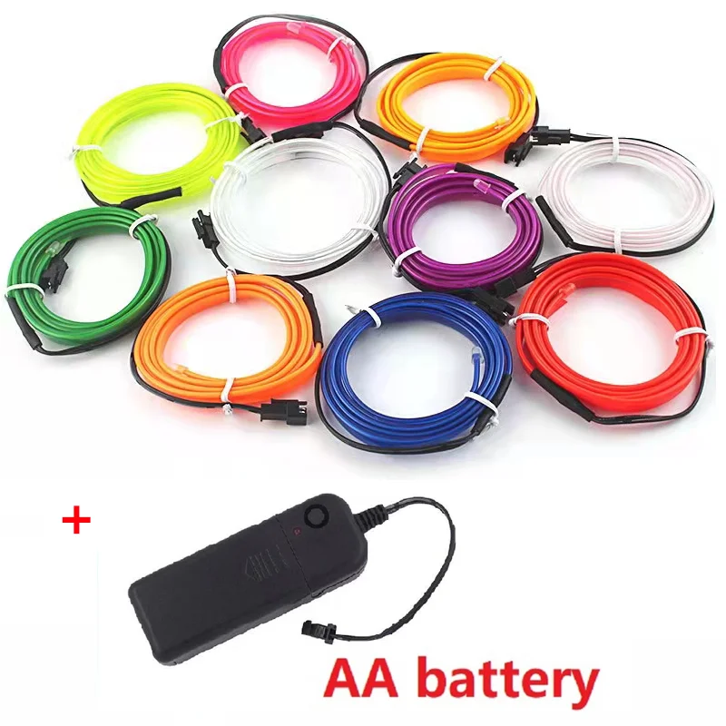thumbnail image 1 of Venta caliente 1M/2M/3M/5M iluminación interior del coche tira de LED decoración guirnalda cuerda de alambre tubo línea flexible luz de neón USB Cigar Drive, 1 of 5