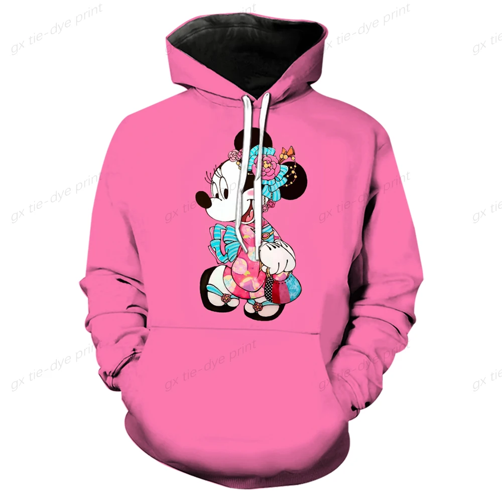 

Disney Minnie Mickey Mouse Hoodies Korean Style Clothes Spring/Autumn Tops Women/men Sweatshirt Vintage Harajuku Hoodie Kawaii
