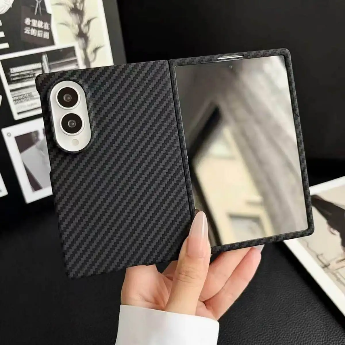 Slim Matte Carbon Fiber Magsafe-Ready Case with Built-in Screen Protector