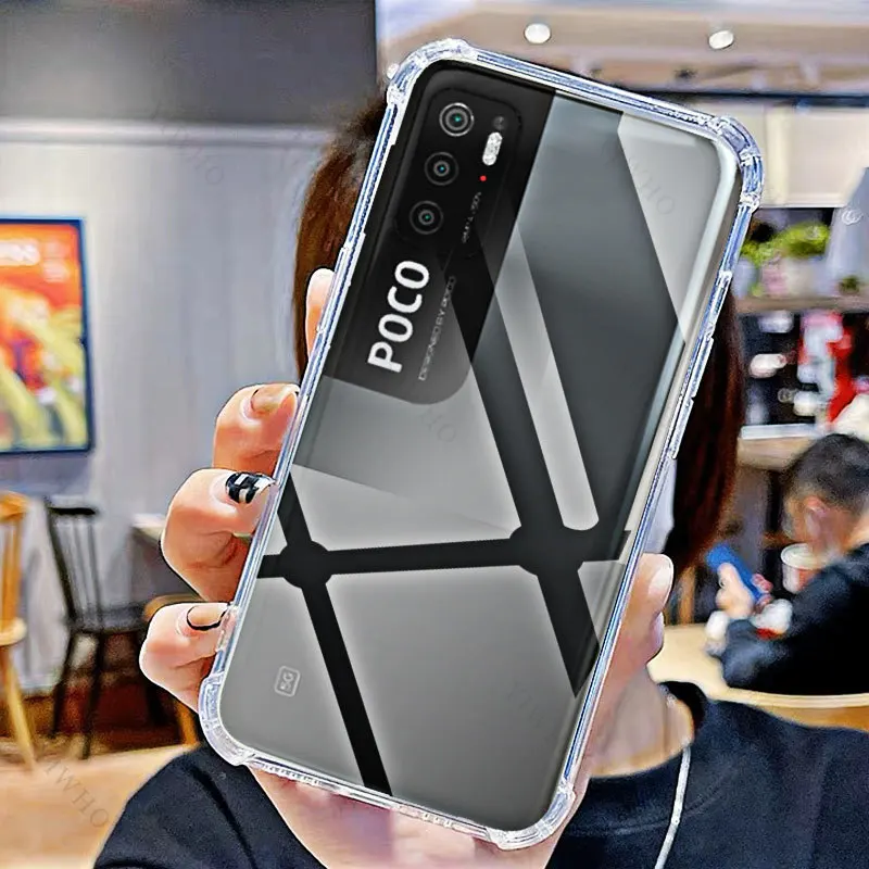 Clear Shockproof Anti-Scratch Soft Case for Xiaomi Poco M3 Pro 5G - HD Transparent, 6.5