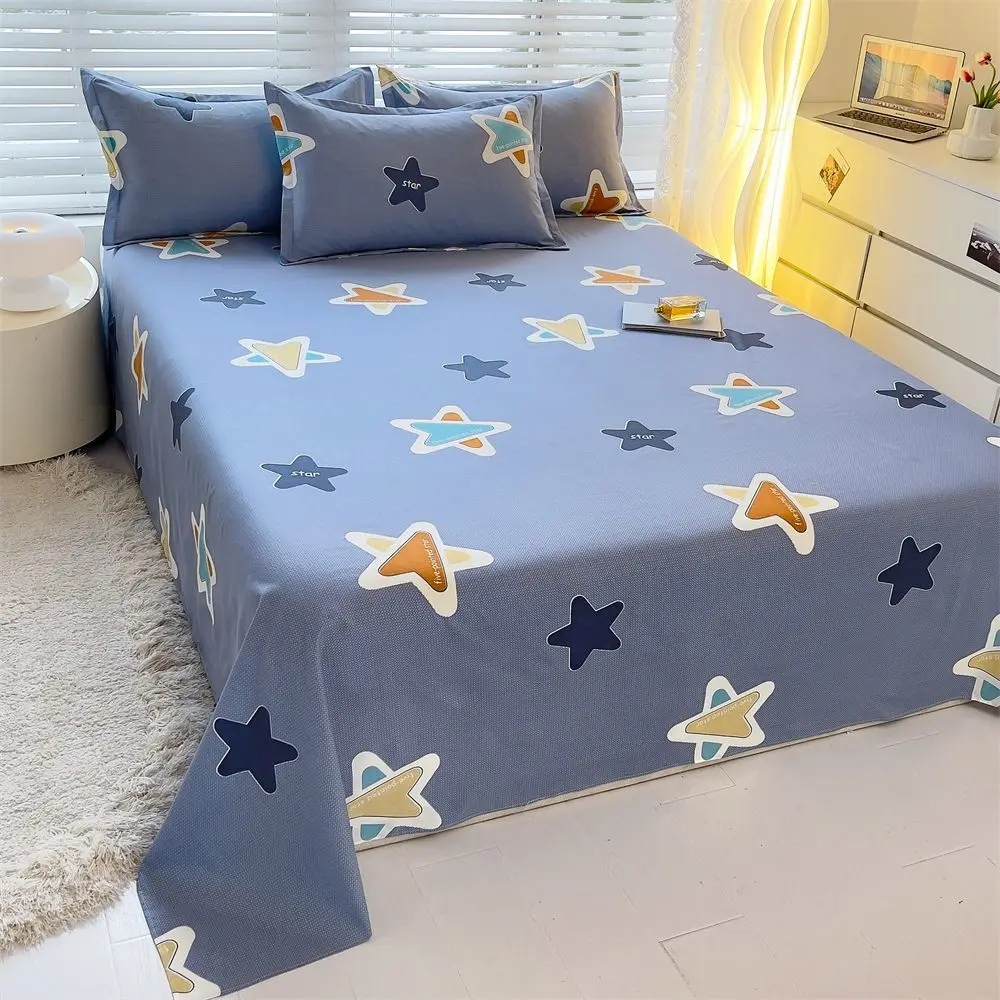 3pcs/Set Home Textile Bed Sheet Set with Pillowcases Cotton Material Lovers Home Room Bedding Flat Sheet Bed Sheet Set - 5
