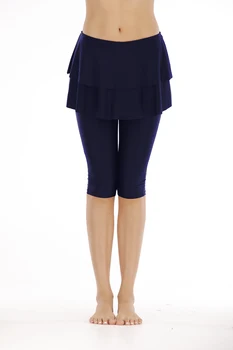 Women's Dark Blue Skirted Swim Legging Pants Cover-up UPF 50+ Sun Protection 1