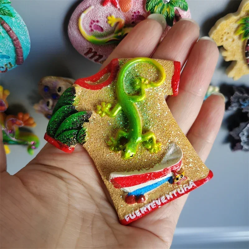 3D Leters Magnete Frigorifero Fuerteventura Spagna, Souvenir Artigianale In Resina, 9x6 Cm