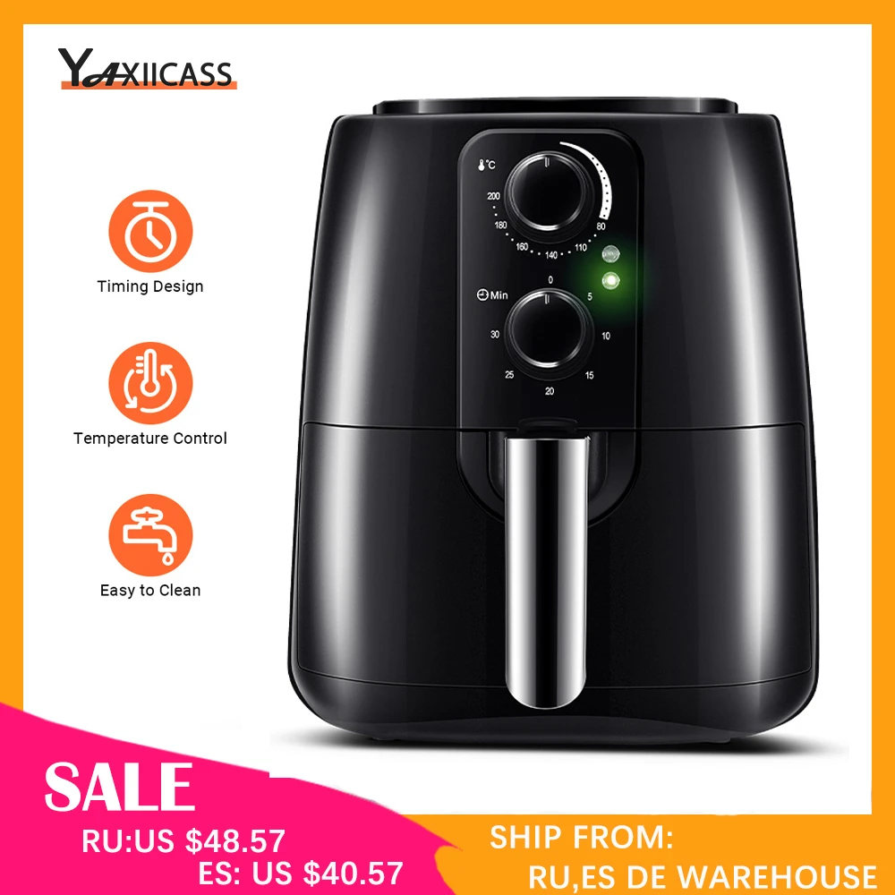 Yaxiicass Air Fryer Without Oils 5.5l 1350w 360° Baking Oil Free Fryer