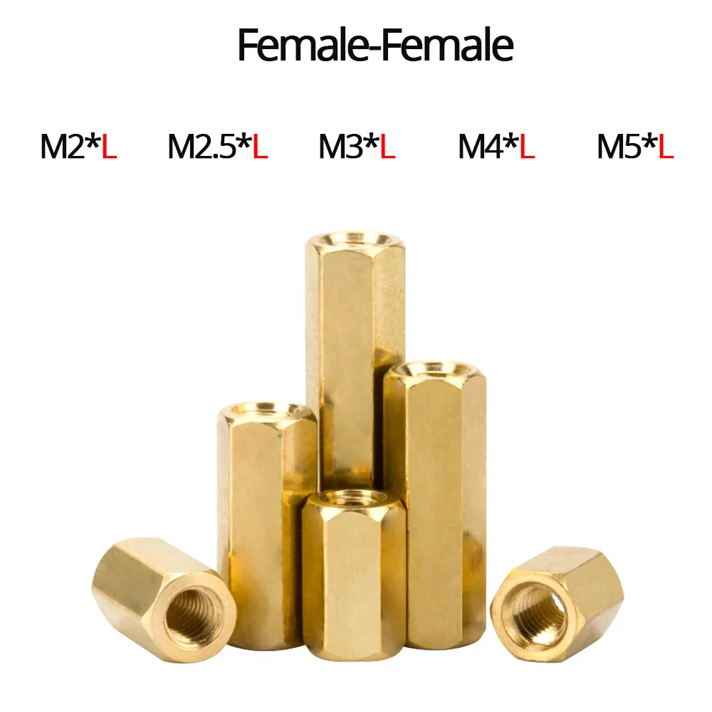 thumbnail image 1 of M2 M2.5 M3 M4 M5 Hexagonal Copper Standoff for PCB Circuit Boards and Computer Motherboards Threaded Support Pillars Screw Bolt, 1 of 5