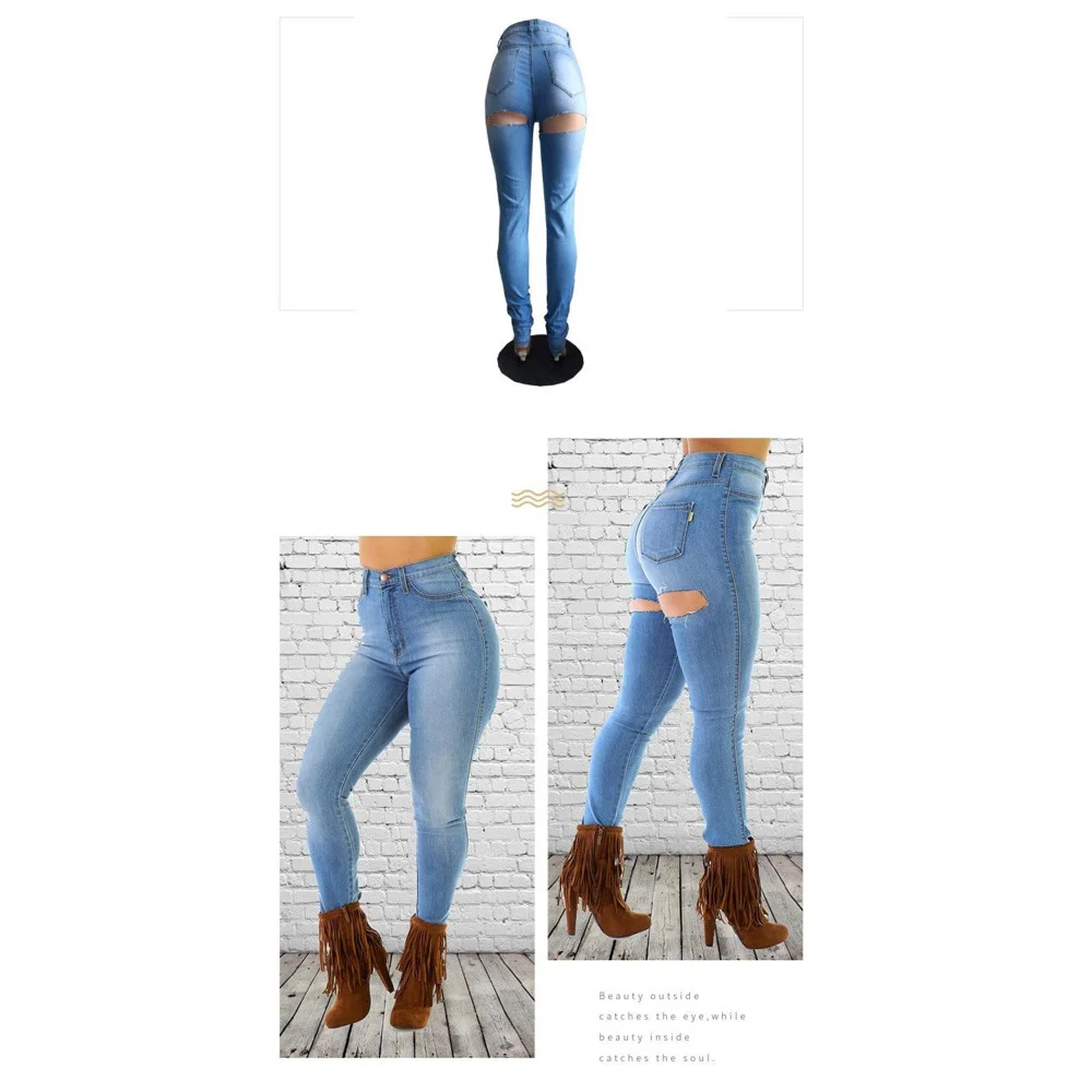 Vaqueros mujer corte recto pantalones largos casual de denim_voghion.com