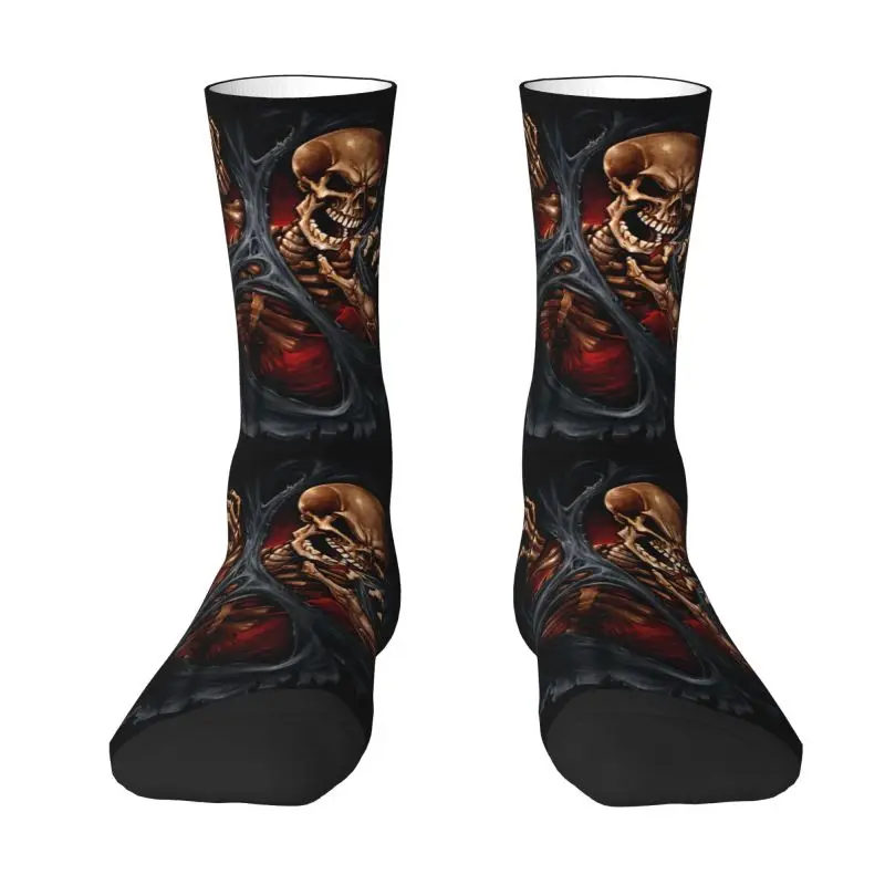 

Skeleton Ripping Through Men Women Crew Socks Unisex Funny Horror Gothic Death Skull Spring Summer Autumn Winter Dress Socks