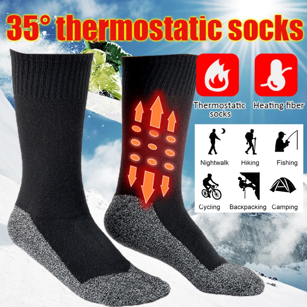 1/2pairs Winter Selfheating Socks Thermal Heated Socks Soft Elastic Thicken Antislip Socks For