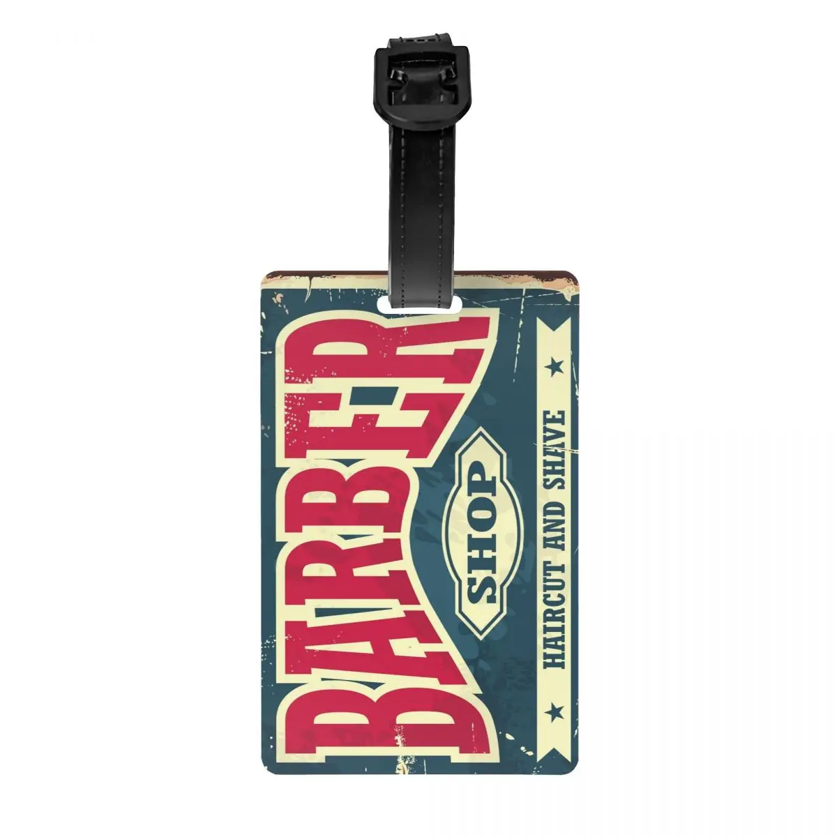 

Custom Vintage Barber Shop Luggage Tag With Name Card Hairdresser Hairstylist Privacy Cover ID Label for Travel Bag Suitcase