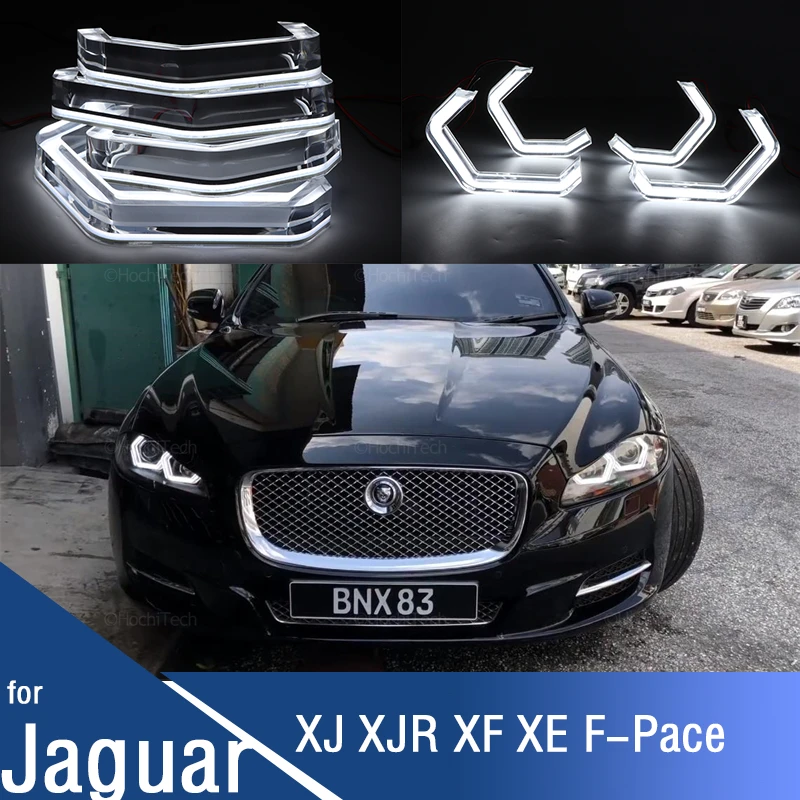 M4 Iconic Style Led White Crystal Angel Eye Kit For Jaguar Xj Xjr X351 Xf X250 Xe X760 F-Pace F Pace X761 Car Accessories
