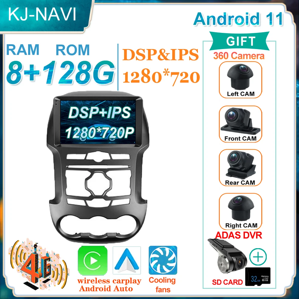 

Bluetooth Mirror Link Android 11 Автомобильный сенсорный экран для Ford Ranger 3 2011 - 2015 видео GPS Мультимедийная навигация радио плеер