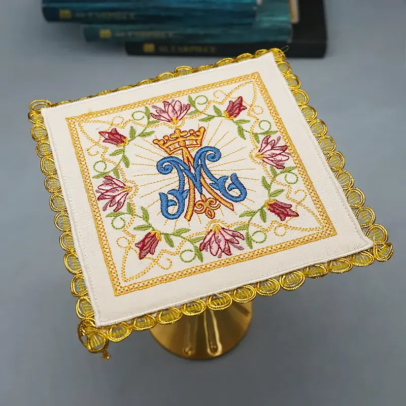 Nine Fold Fabric Father Mass Liturgy European Chalice Coaster Fabric Silk Thread Embroidery Saran Wrap
