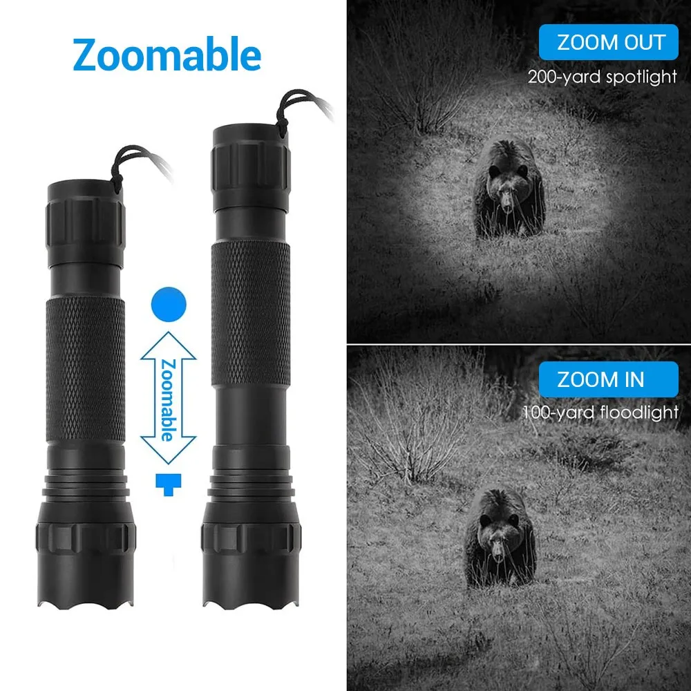 Description Picture 5 of item850/940nm Infrared Flashlight Zoomable IR Illuminator for Night Vision Devices Hunting Torch Tactical Weapon Gun Lights