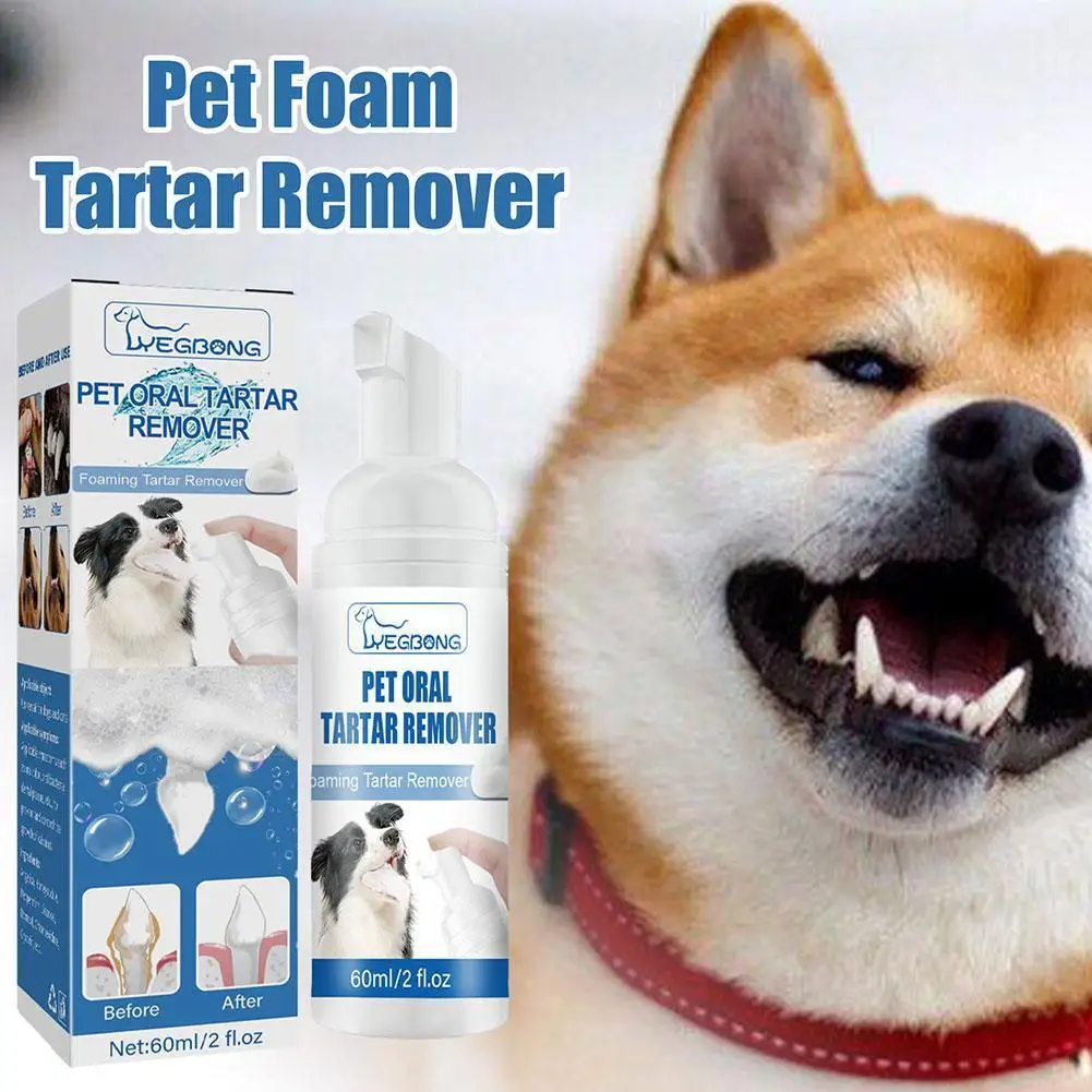 

60ml Pet Tartar Remover Eliminate Bad Breath Dog Cat Clean Fights Naturally Plaque Tartar Teeth Mouth Bad Breath M9M2