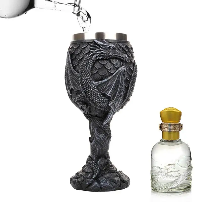 

Dragon Wine Goblet durable Heat Resistant Stainless Steel Drinking Cup Tea Milk Lemon Juice Coffee Water Cup For Gathering Party